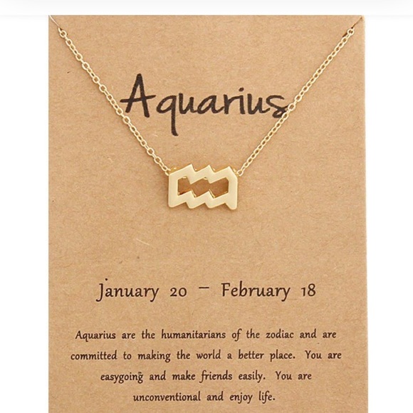 Jewelry - Aquarius ♒️ Constellation Gold Pendant Necklace Zodiac Aquarius